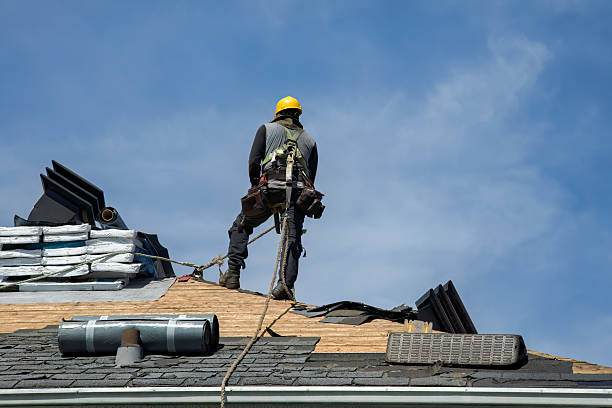 Professional Gutter Installation technician working in Mariah Hill, IN